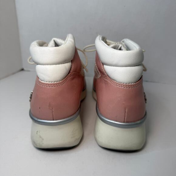 Timberland Genuine Leather Hiking Field Boots Pink Women's Size 8 - Picture 6 of 11